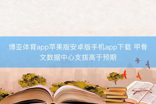 博亚体育app苹果版安卓版手机app下载 甲骨文数据中心支拨高于预期
